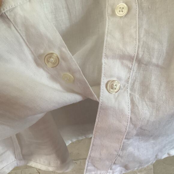 28 Palms White Linen Button-Down Shirt Men’s M Long Sleeve Resort Casual - Picture 6 of 7